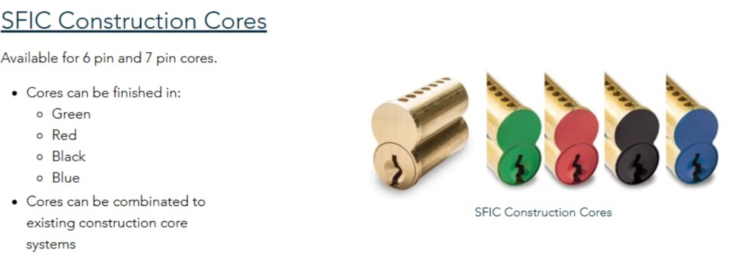 Instakey Core Set Does InstaKey provide Construction Cores?
