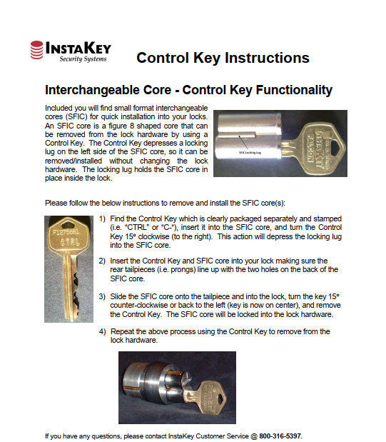 Control Key Instructions