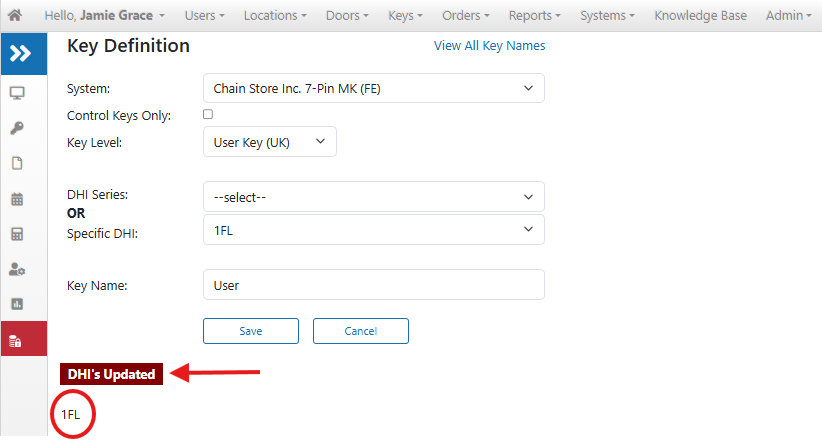 How to Update Key Name / Key Definition in SecurityRecords?